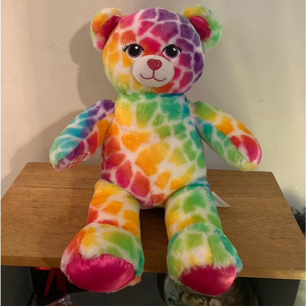 Build A Bear Wild Rainbow Safari Multicolor Spots Plush Bear